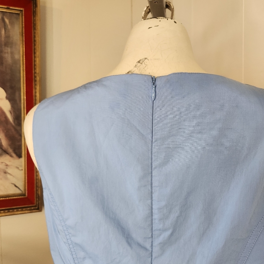 En Saison Crista Blue Eyelet Lace Ruffle Tiered Mini Dress Cotton Anthropologie - Picture 6 of 10